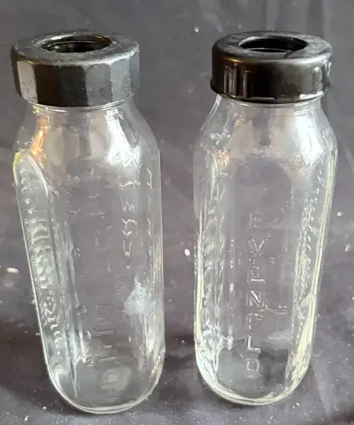 Vintage Evenflo Glass Baby Bottles With Caps