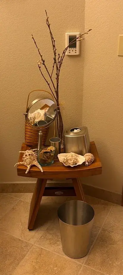 AquaTeak Shower Bench & Coastal Bath Decor Lot