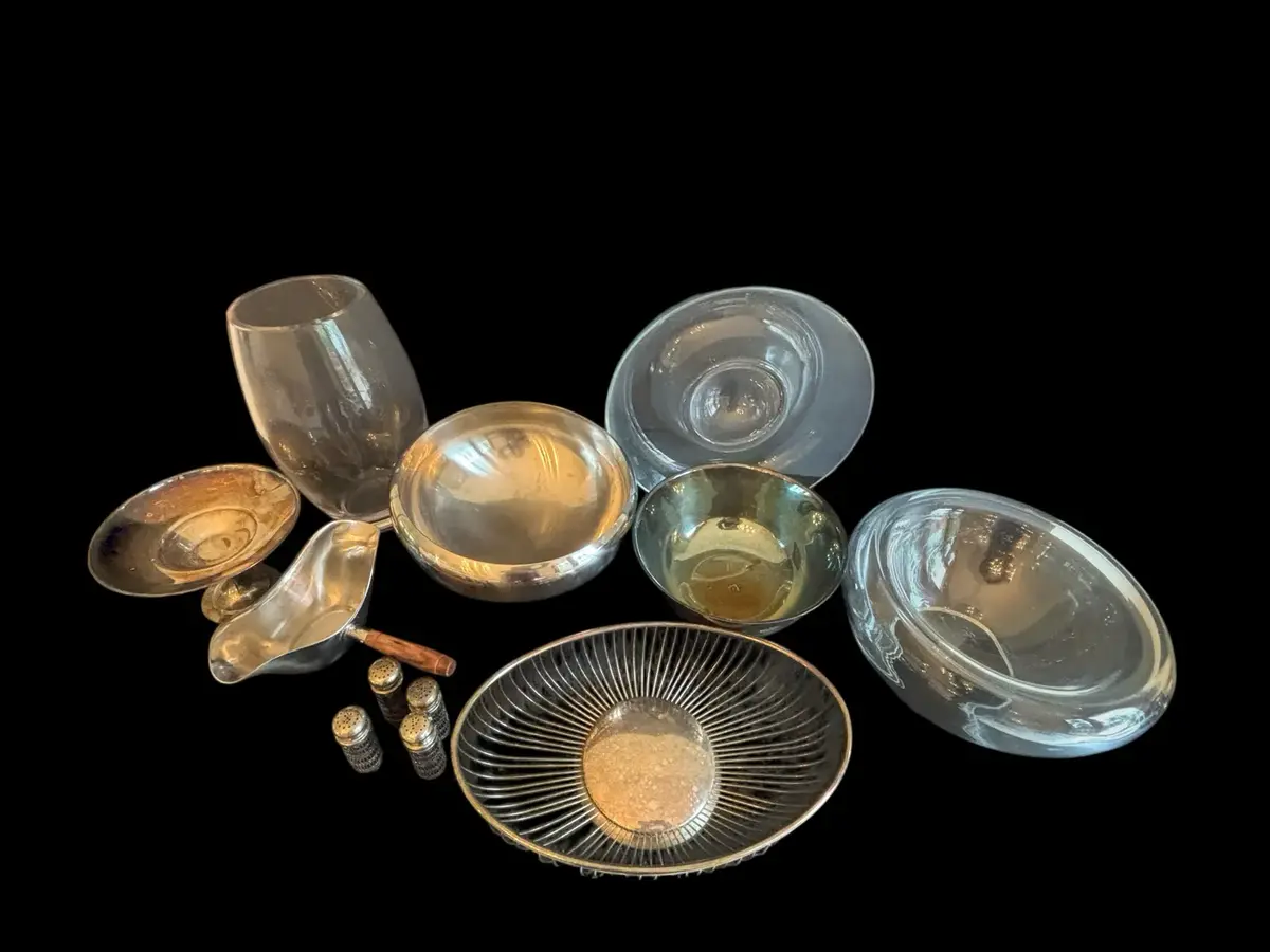 Silverplate And Glass Serving Dishes