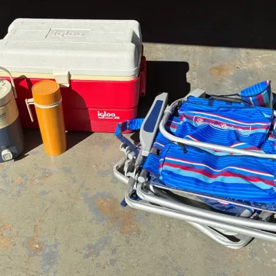 Tommy Bahama Beach Chairs And Igloo Cooler 
