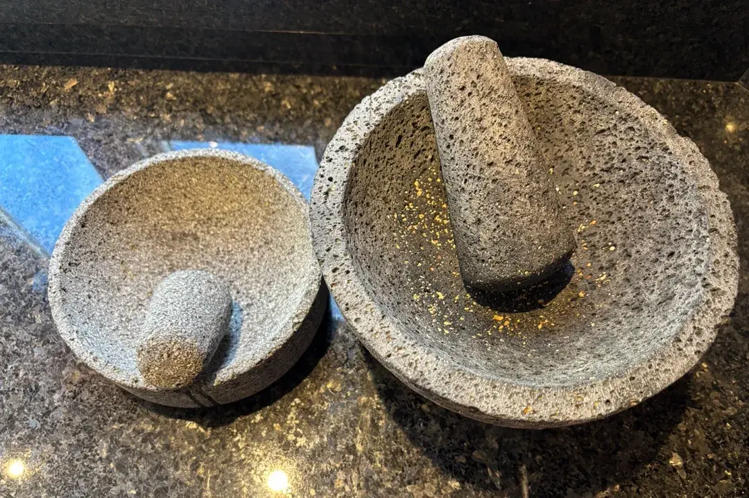 Large Stone Footed Molcajete & Flat Bottom Molcajete