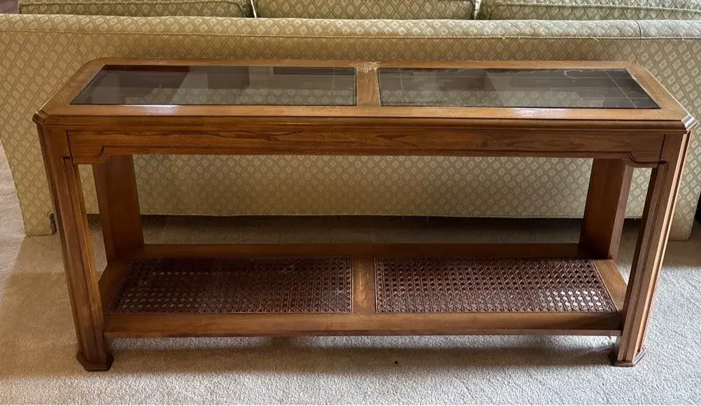 Wood And Glass Sofa Table
