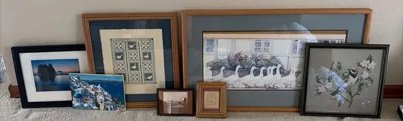 Framed Wall Art Collection Bundle Signed Prints Photo Tapestry Cross Stitch⁠
