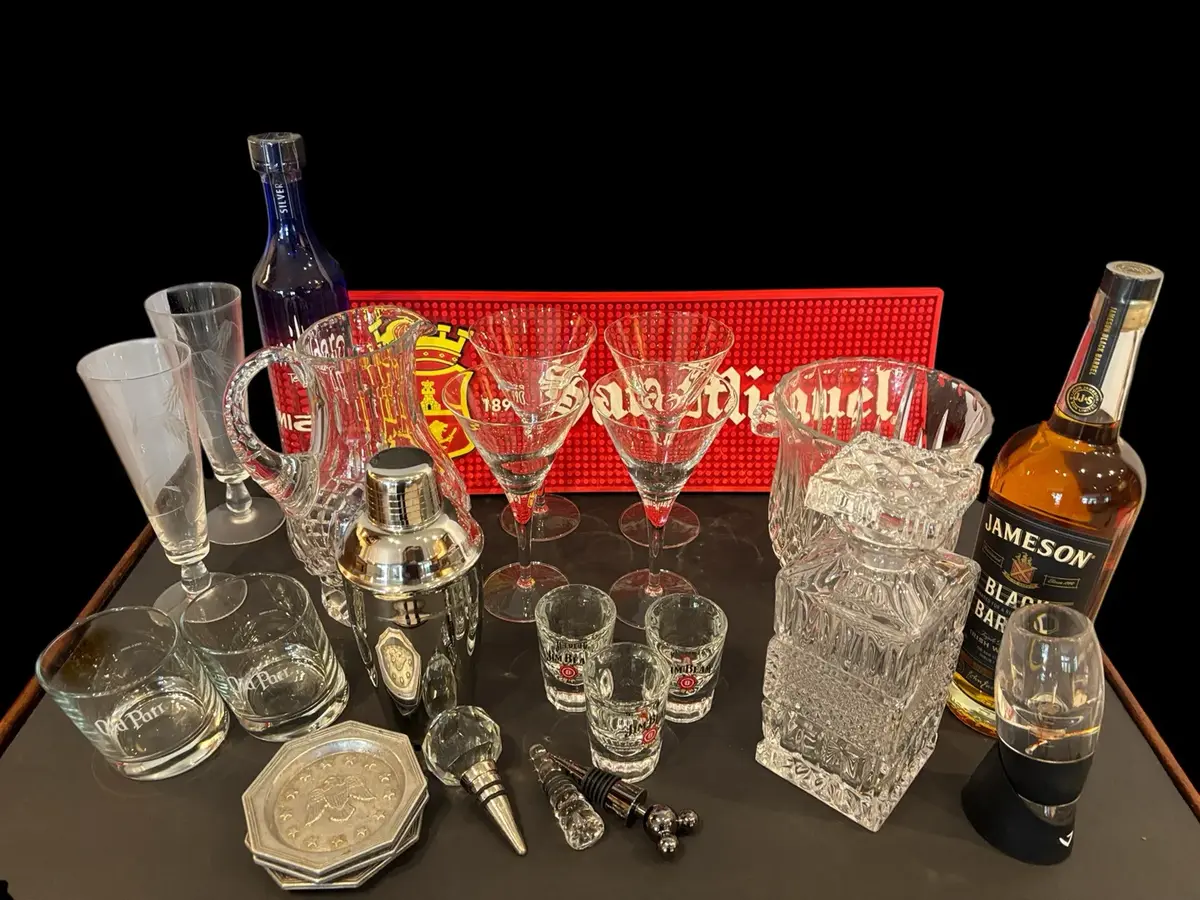 Barware - Glass Decanter, Crystal Pitcher & Champagne Bucket