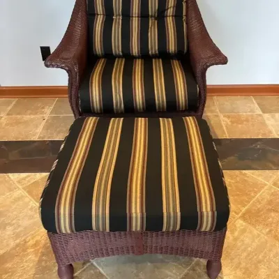 Rattan Armchair And Ottoman