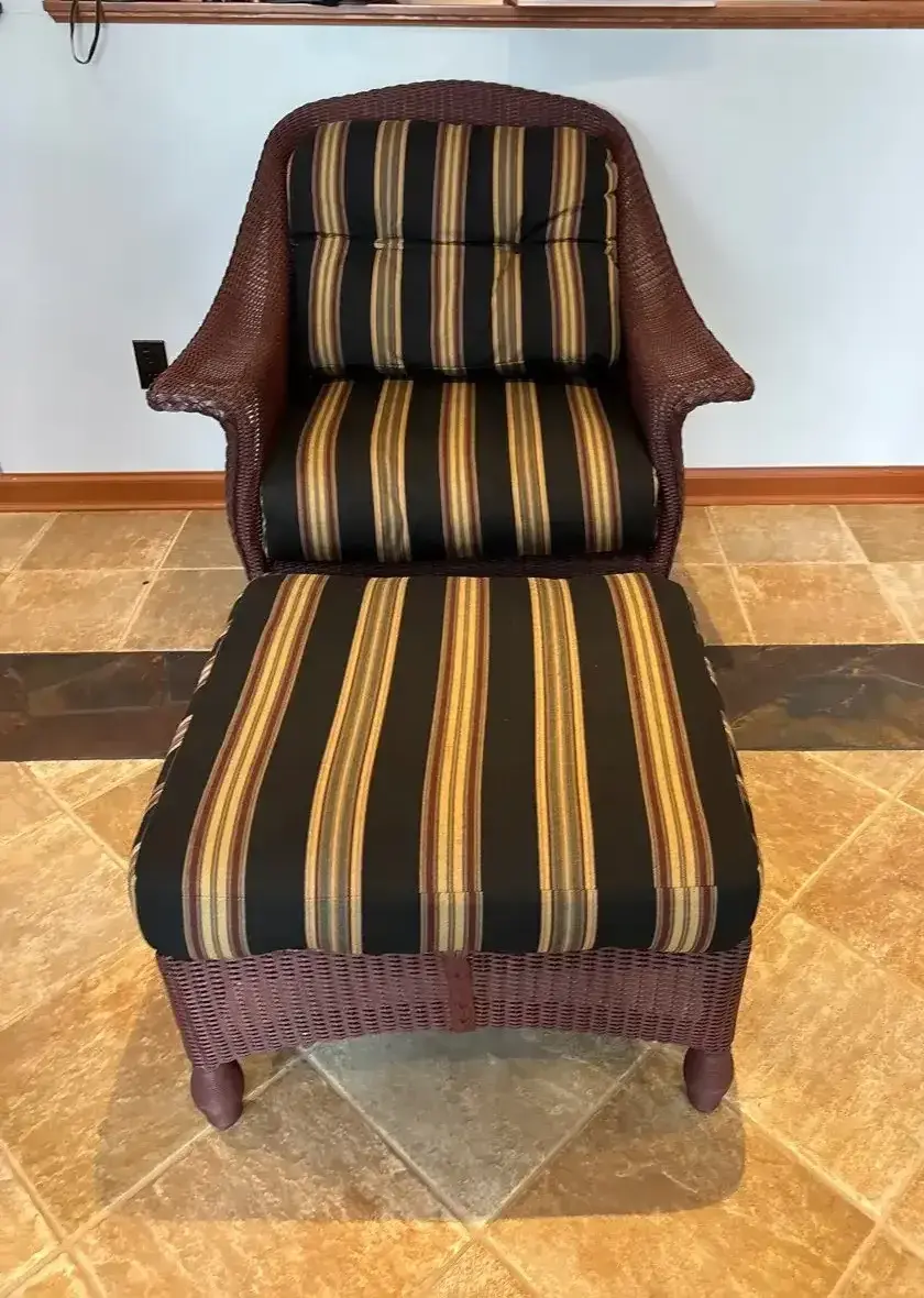Rattan Armchair And Ottoman