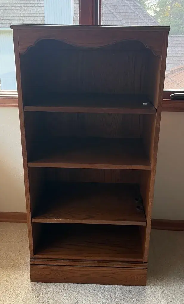 Drexel Heritage Carleton Oak Wood Tower Media Shelf Bookshelf 49.75”