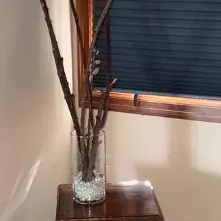 Antique Arts & Crafts Mission Oak Pedestal Plant Stand Carved Floral Floral Motif Column