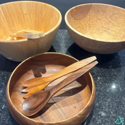 Wooden Salad/Serving Bowls