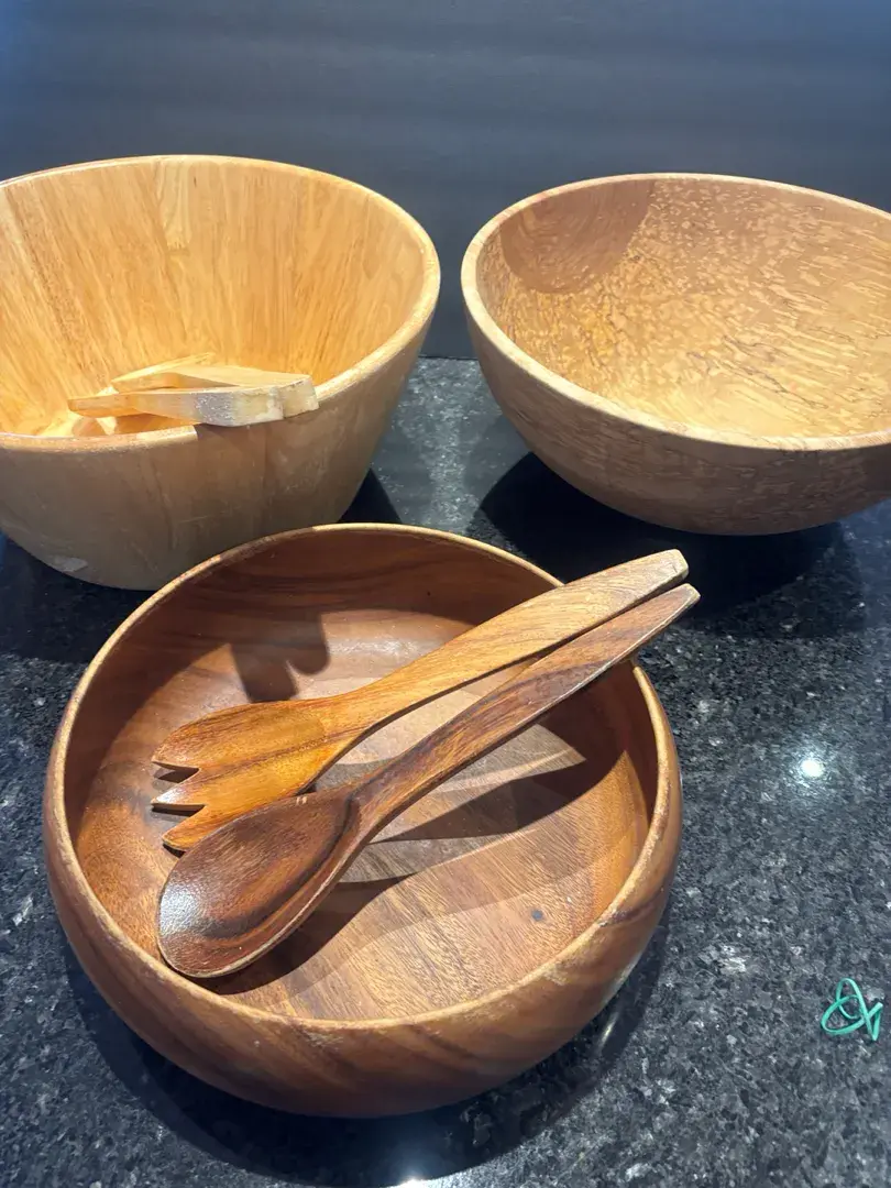 Wooden Salad/Serving Bowls