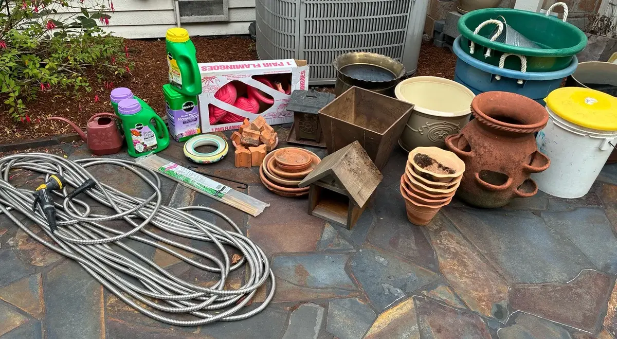Plant Pots, Yard Flamingos And More