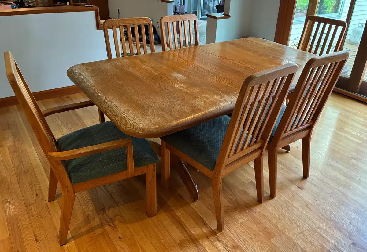 Solid Wood Dining Table And Chairs 