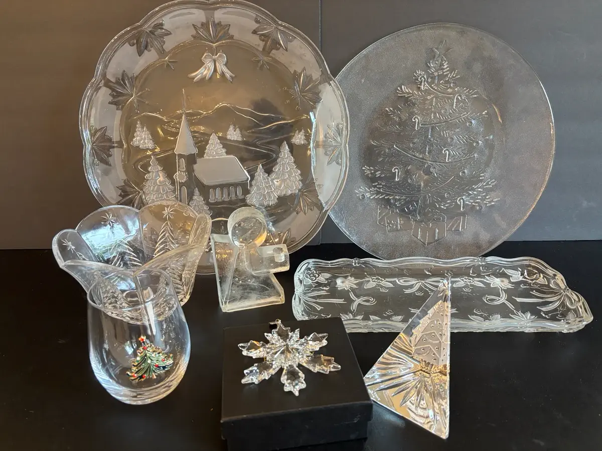 Waterford Prism Christmas Tree, Glass Christmas Platters & More