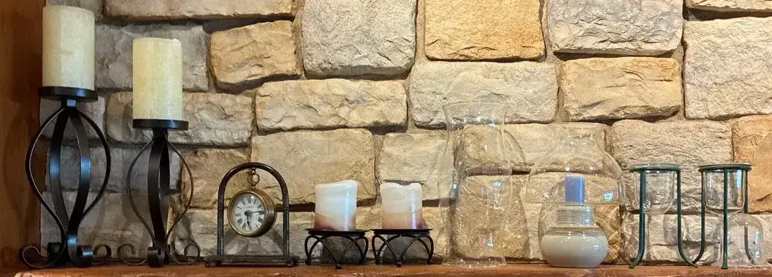 Howard Miller Small Clock And Decorative Candle Holders 