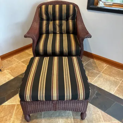 Rattan Chair And Ottoman