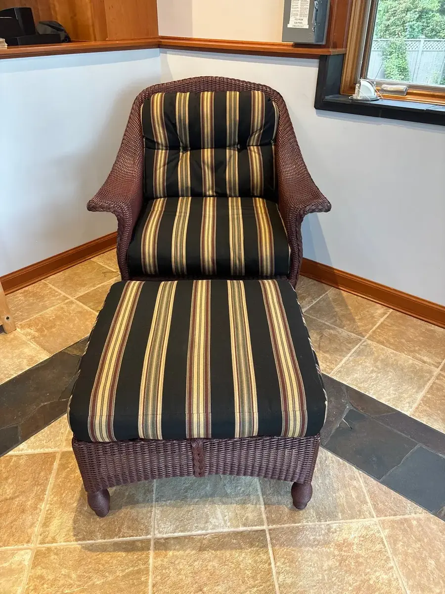 Rattan Chair And Ottoman