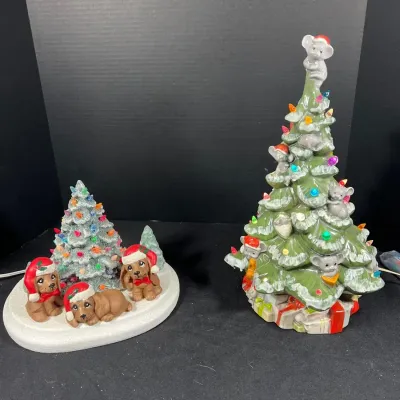 Vintage Lighted Christmas Tree Lot