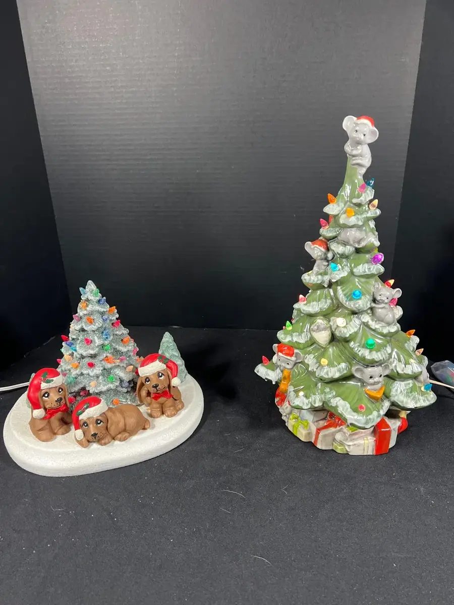 Vintage Lighted Christmas Tree Lot