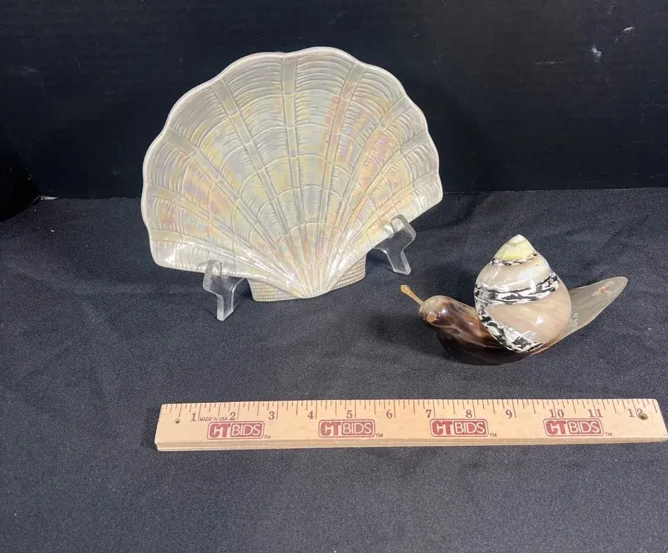 Fitz and Floyd Shell Plate and Snail Decor