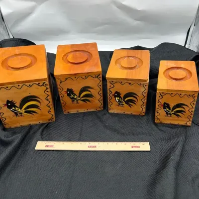Vintage Woodpecker Woodward Canister Set