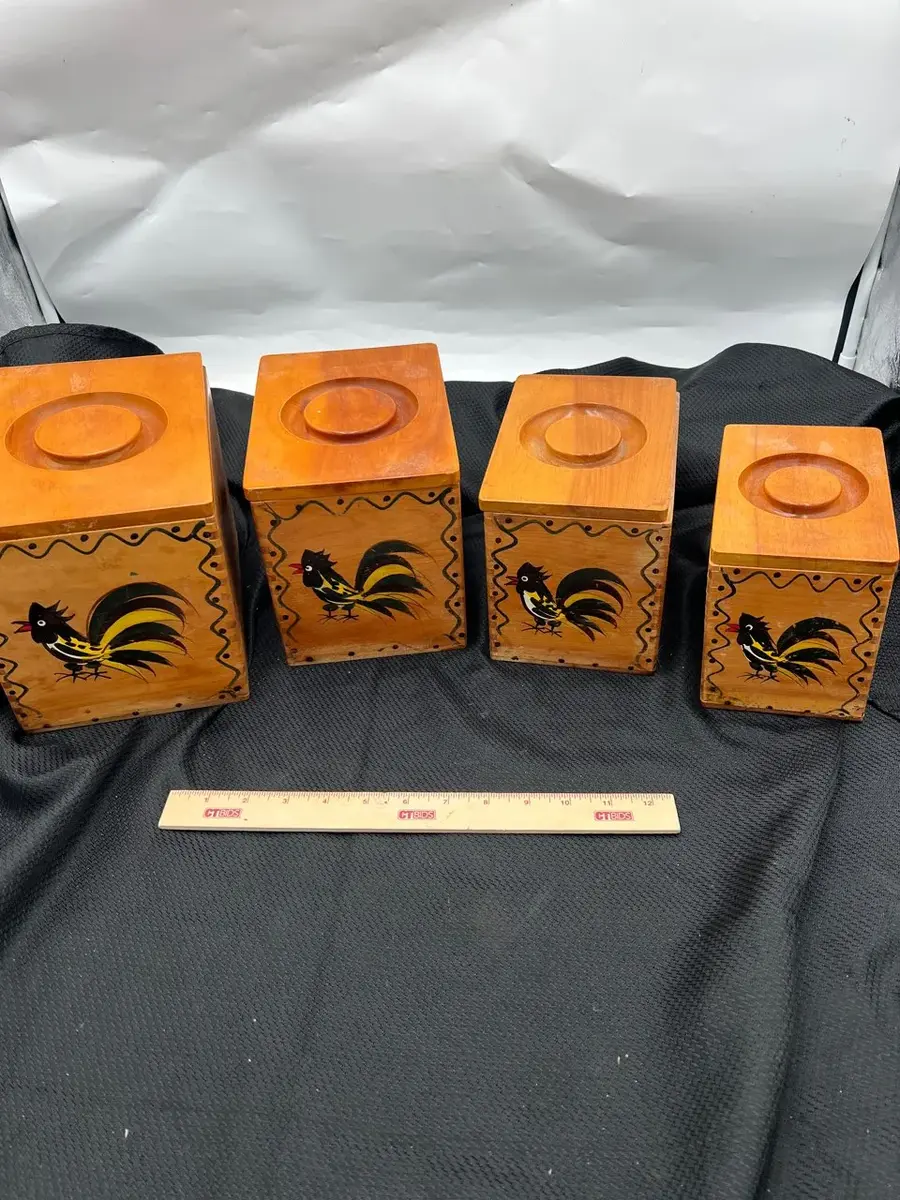 Vintage Woodpecker Woodward Canister Set