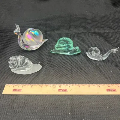 Vintage Glass Snail Figurines 