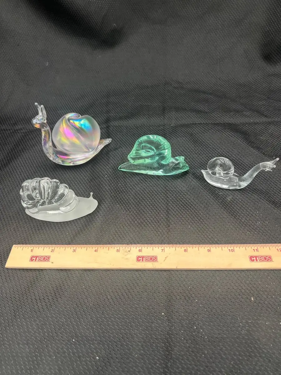 Vintage Glass Snail Figurines 