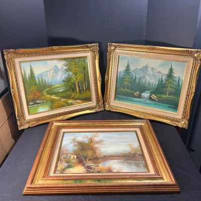 3 Serene Vintage Oil Paintings