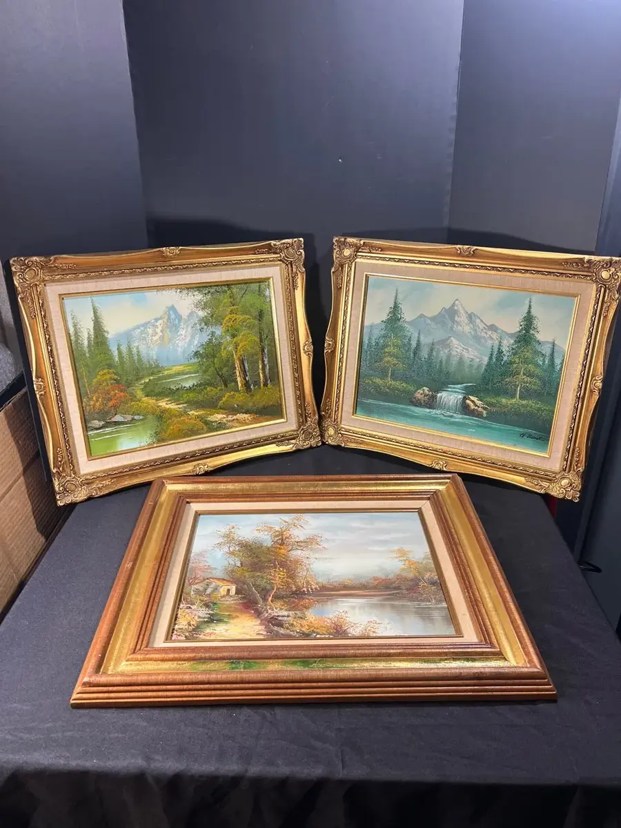 3 Serene Vintage Oil Paintings