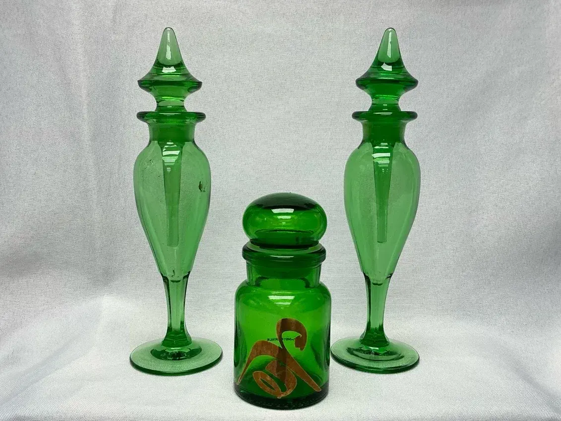 Vintage Green Glass 