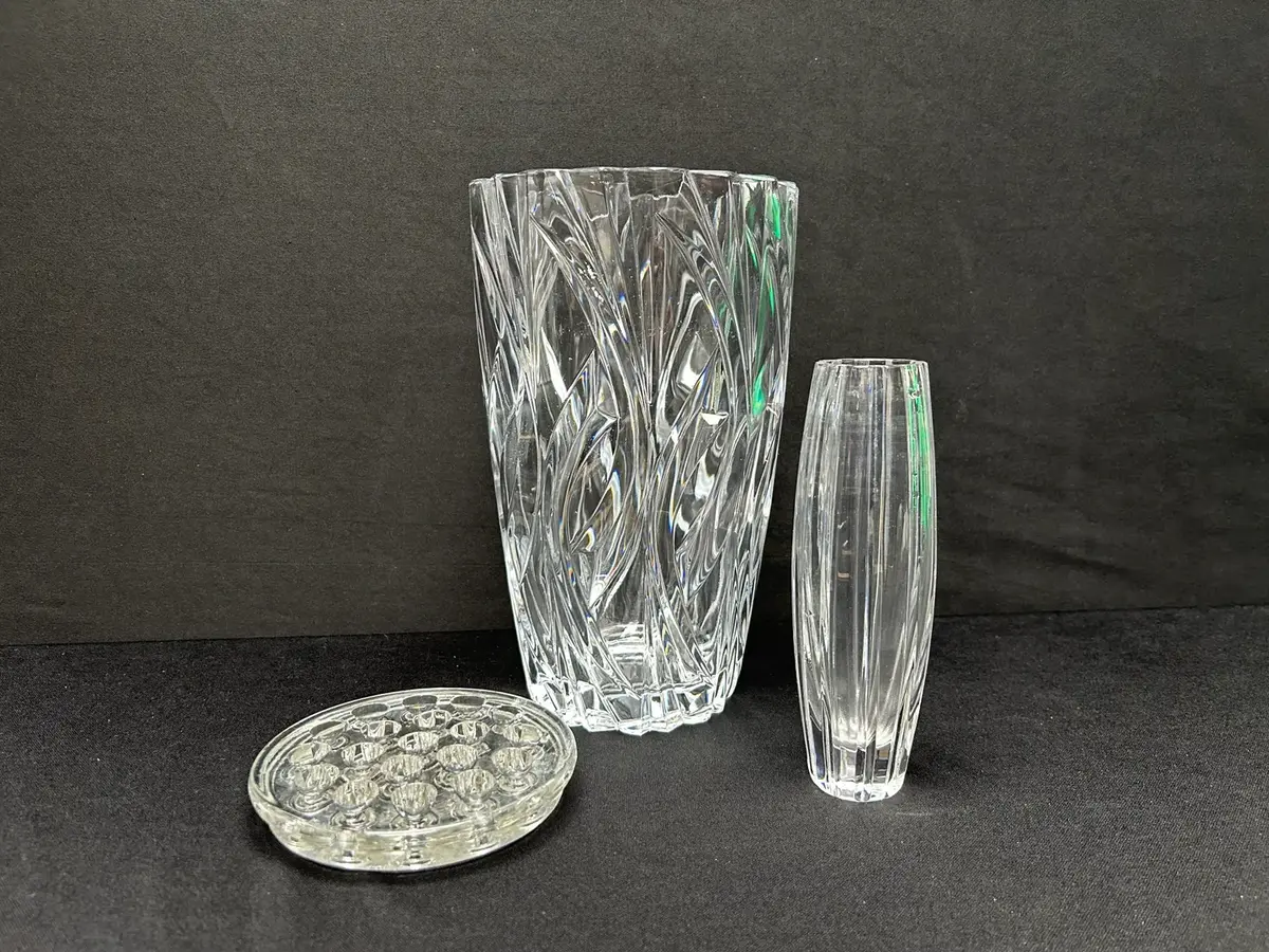 Crystal Vases & A Frog