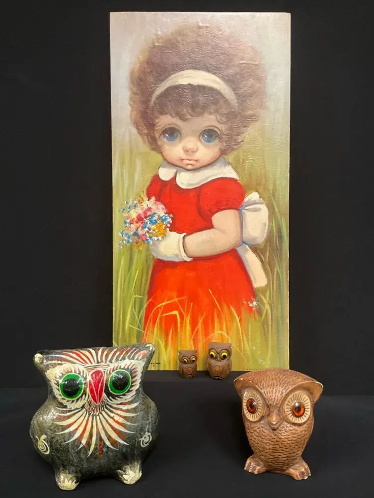 All Eyes On You! Big-Eyed Girl Wall Art & Decorative Owl Lot
