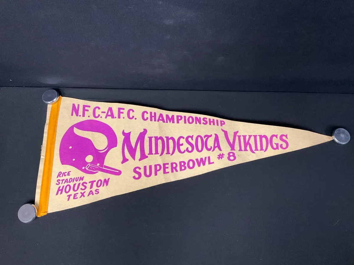 Super Bowl 8 Minnesota Vikings Pennant