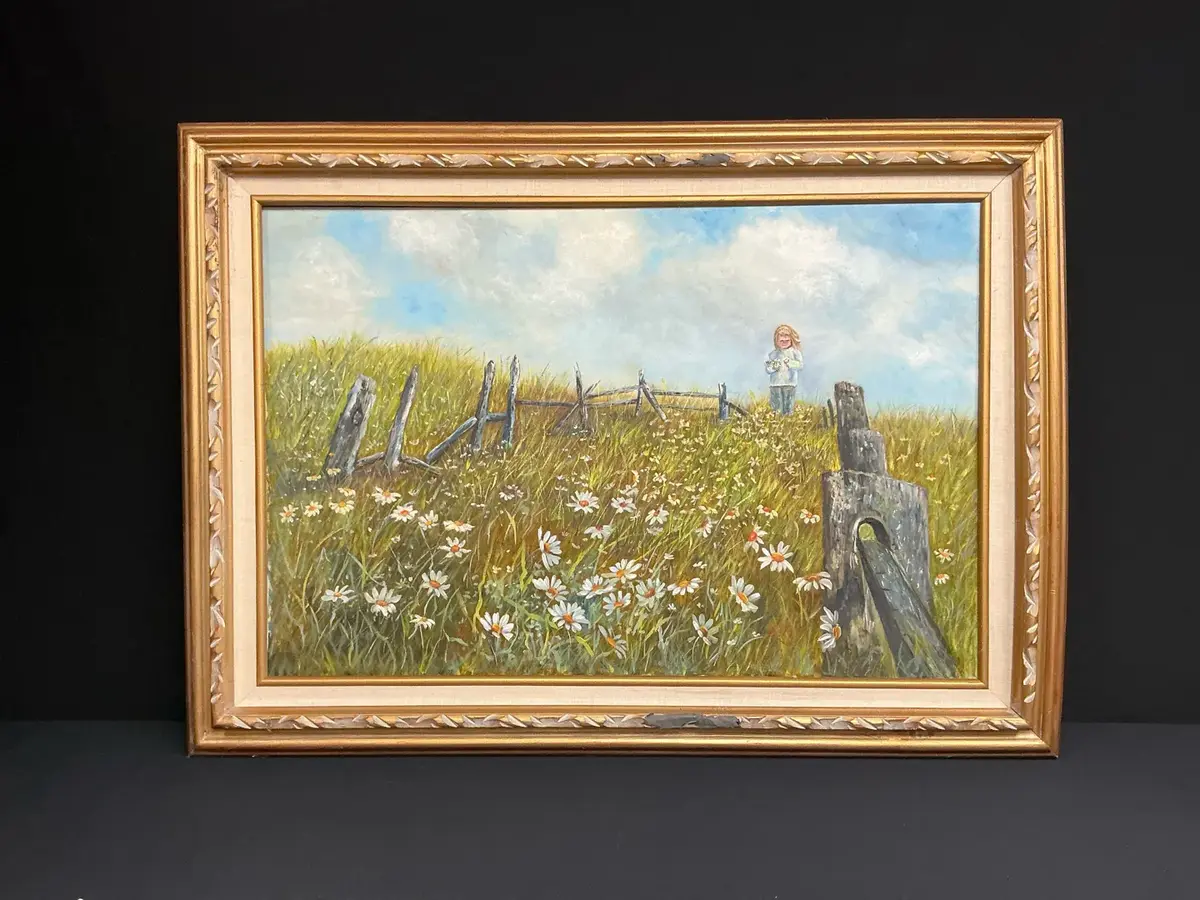 Girl In A Flower Field Painting By Ann Tickle 