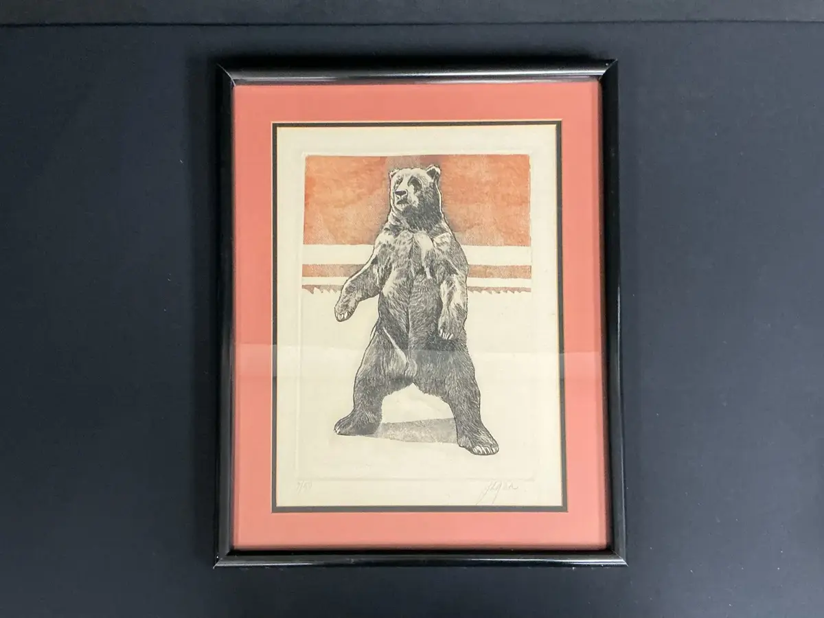 Original Signed Bear Etching Print