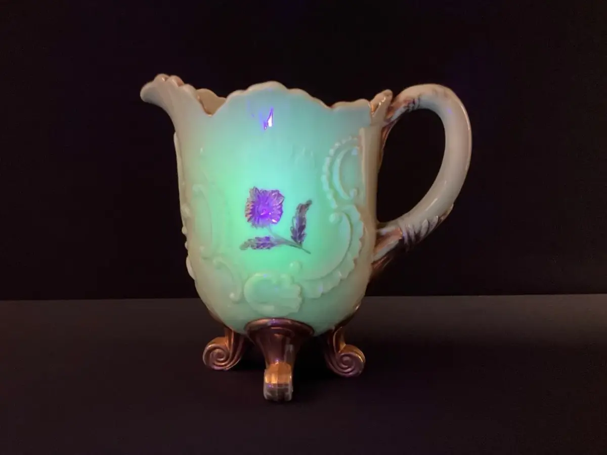 EAPG Northwood Louis XV Uranium Glass Pitcher