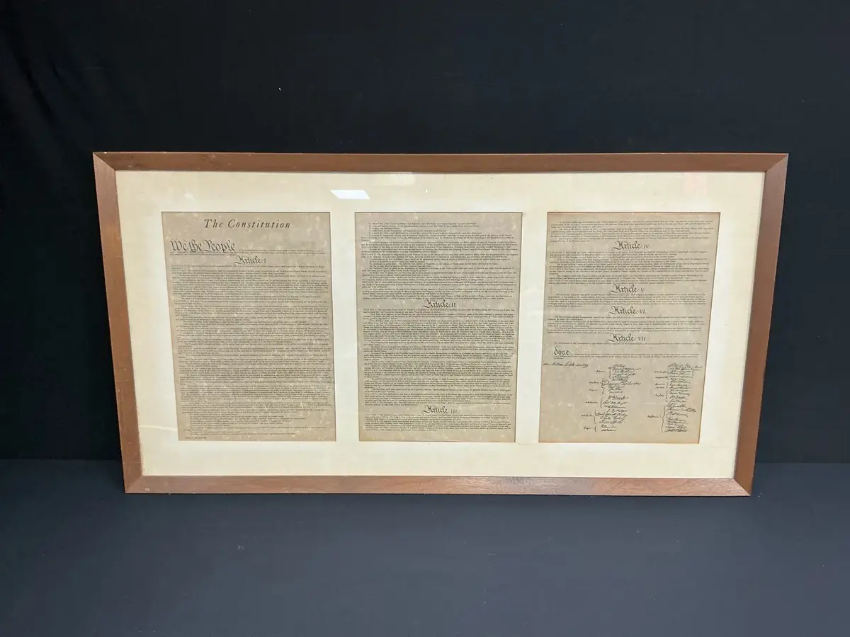 Framed Copy Of The U.S. Constitution 