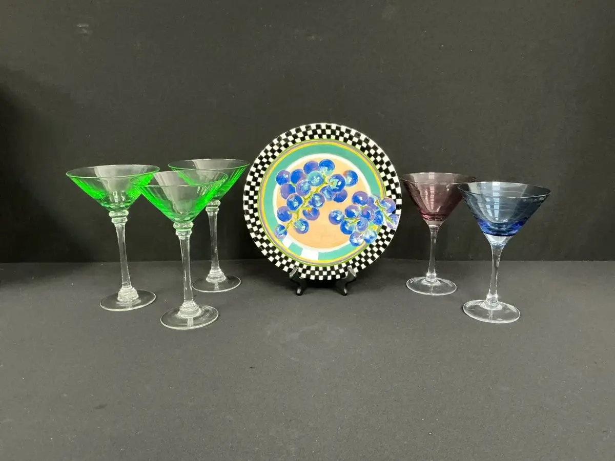 Fun Martini Glasses And Artful Plate