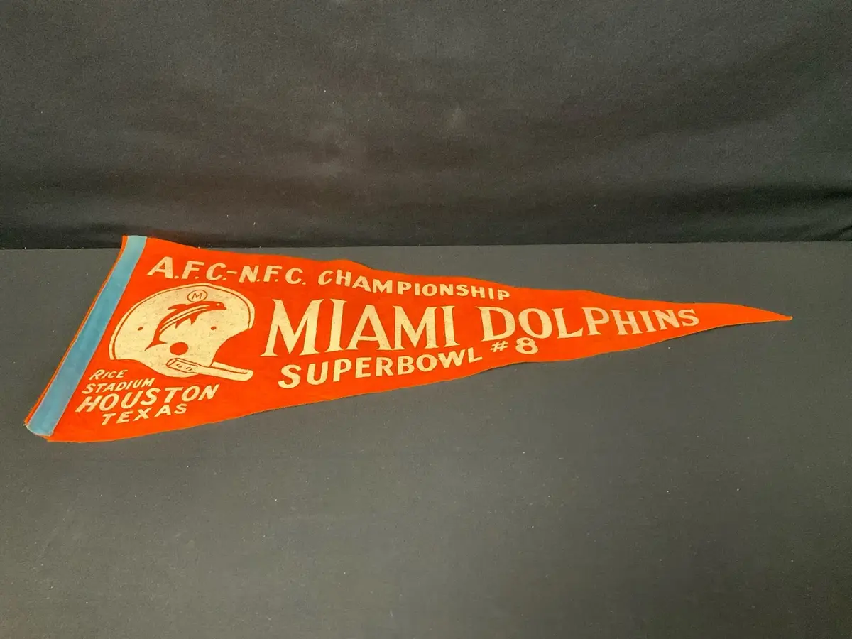 Super Bowl 8 Miami Dolphins Pennant 