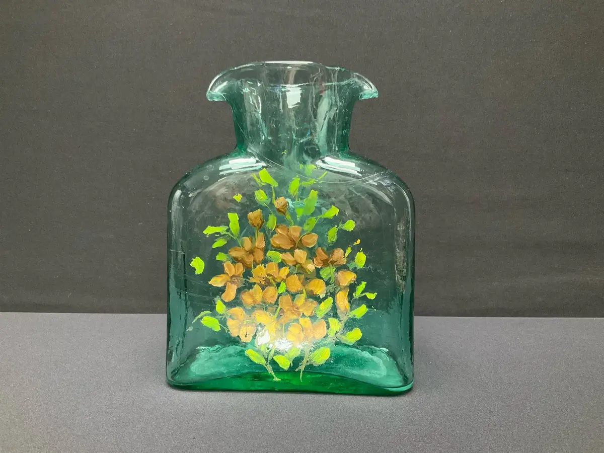 Blenko Green Glass Double Spout Water Carafe