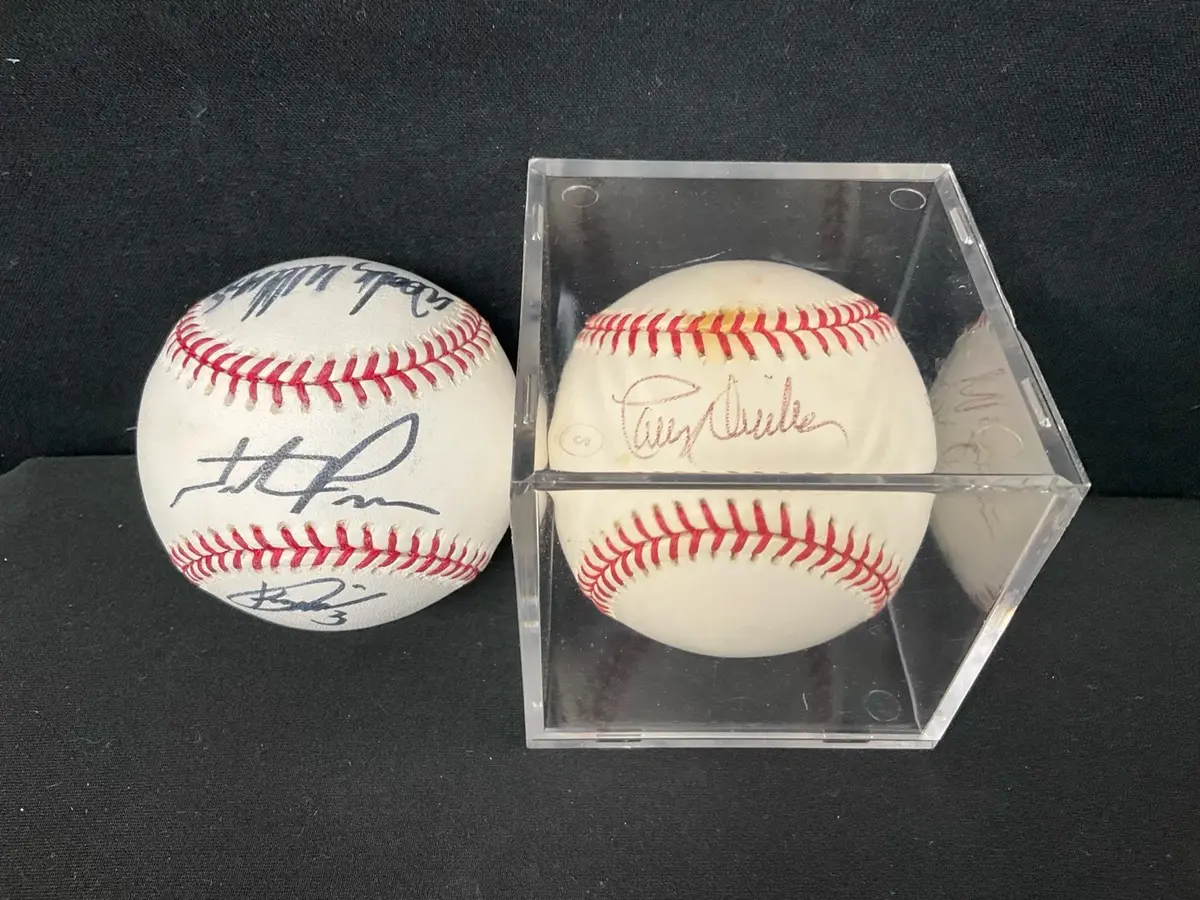 Two Major League Baseballs With Autographs