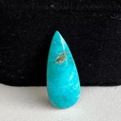 Turquoise Cabochon * Genuine Pure Untreated From Tyronne Copper Mine *  2.26g * 34.33mm x 13.47mm