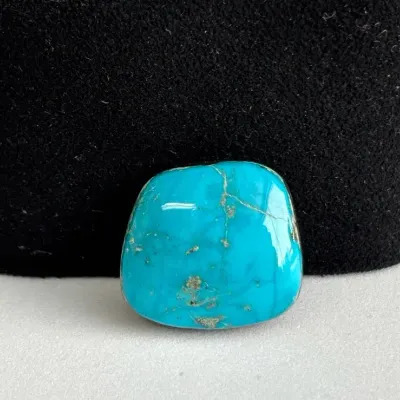 Turquoise Cabochon * Genuine Pure Untreated From Tyronne Copper mine * 5.08g * 21.05mm X 22.89mm