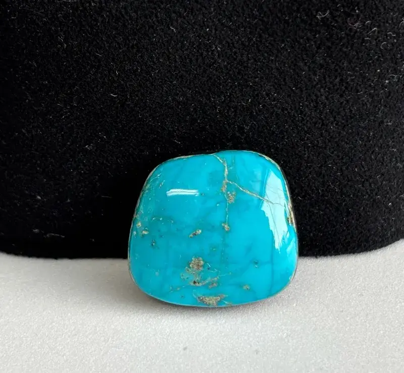 Turquoise Cabochon * Genuine Pure Untreated From Tyronne Copper mine * 5.08g * 21.05mm X 22.89mm