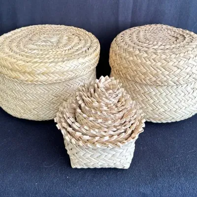 Tamahumara Indian Pineapple Basket Collection From Copper Canyon, New Mexico *