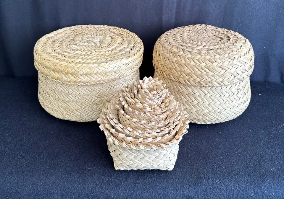Tamahumara Indian Pineapple Basket Collection From Copper Canyon, New Mexico *