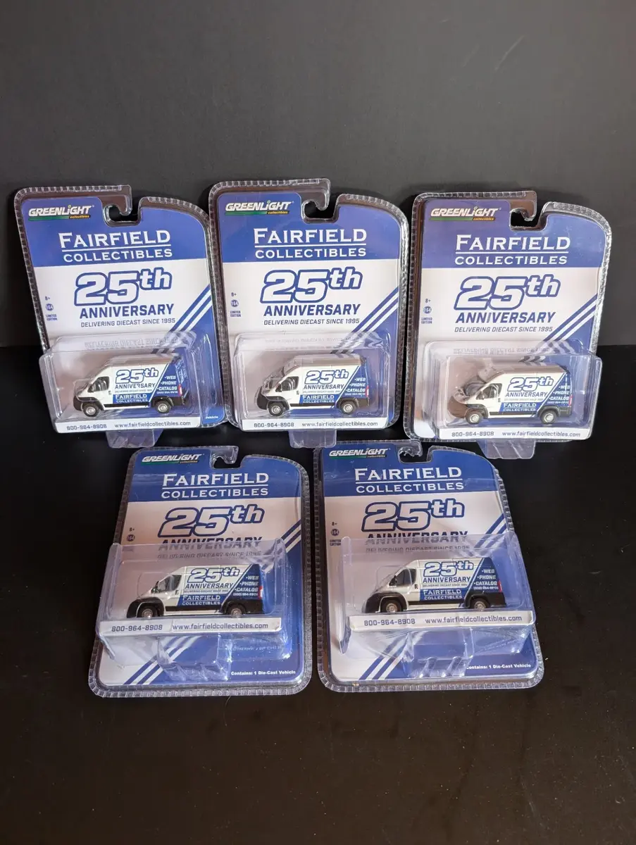 5 GreenLight Fairfield Collectibles 25th Anniversary Limited Edition 1:64 Vans