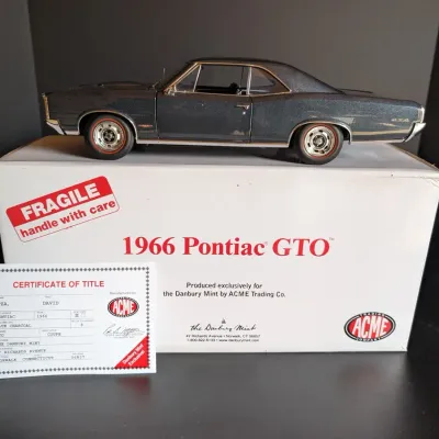 1966 Pontiac GTO Danbury Mint ACME Die Cast Model with Box and Certificate