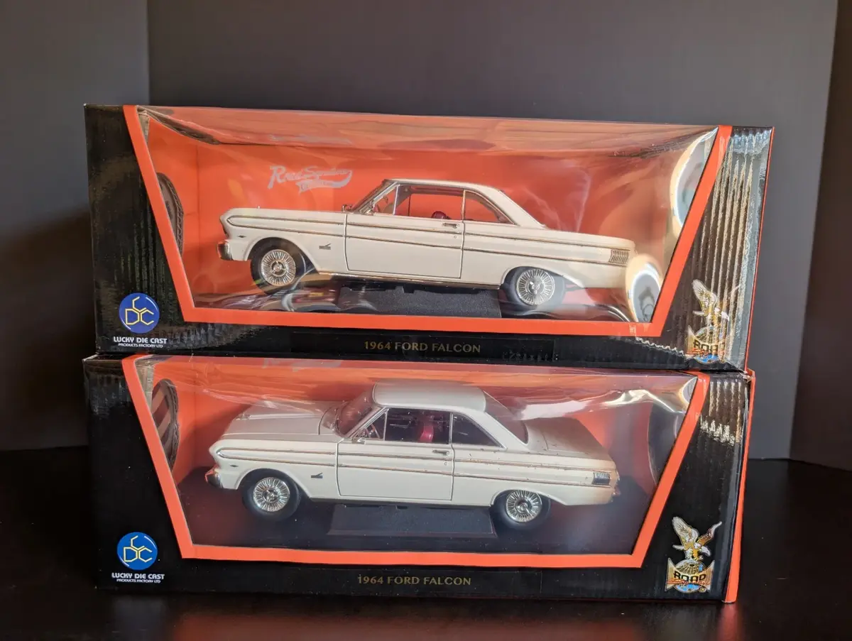 Pair of Road Signature 1964 Ford Falcon 1:18 Die-Cast Models with Boxes