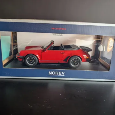 Norev Porsche 911 Turbo 3.3L Cabriolet Die Cast Model Red